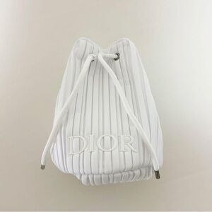Dior White Pleated Pouch